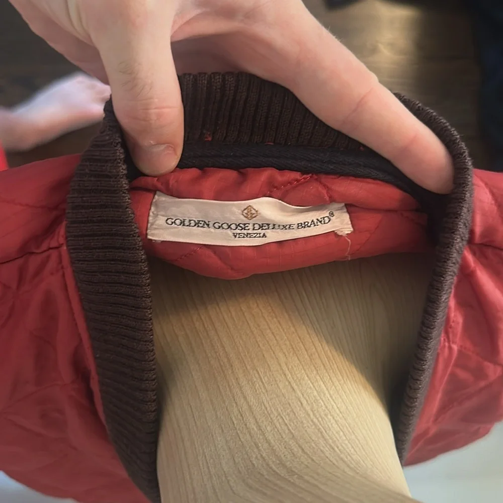 Golden Goose Nylon Quilted MA1 Military Jacket Red - Picture 3 of 4